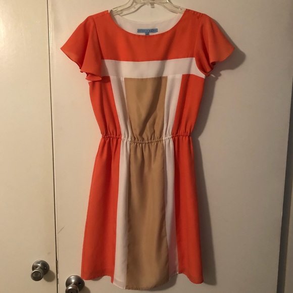 ANTONIO MELANI Dresses & Skirts - ANTONIO MELANI Orange Dress with ruffle sleeves